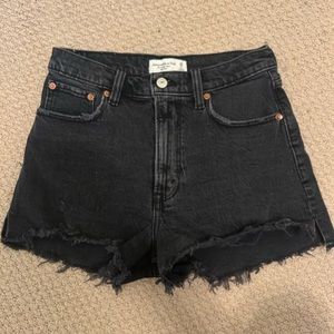 Abercrombie black denim shorts